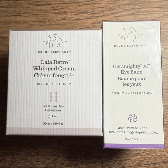 🆕 DRUNK ELEPHANT DUO - Lala Retro Whipped Cream and Ceramighty AF Eye Balm - Picture 3 of 4